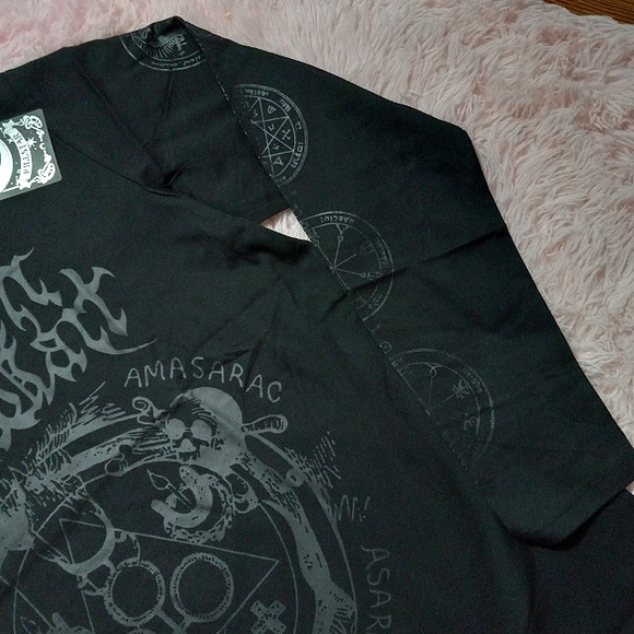 Killstar nwt long sleeve gothic tee! occult pentagram subtle design - Picture 4 of 13